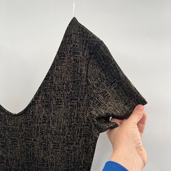 Rolla Coster Women's Short Sleeve A-Line Dress Black/Gold Size Small Above Knee - Picture 3 of 8